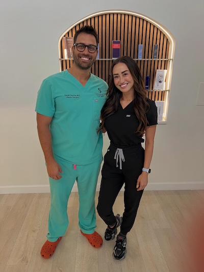 Dr. Sharma and Medical Aesthetician Andrea Salazar